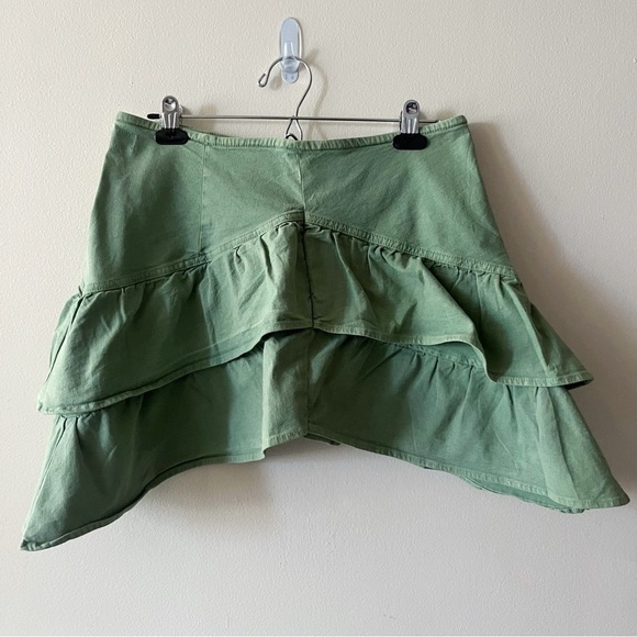 Mother The Ruffle Mini Skirt in Loden Frost Women's 32 - Picture 3 of 13